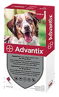 Краплі Advantix Bayer від бліх та кліщів для собак вагою 10 - 25 кг, 4 піпетки по 2,5 мл.