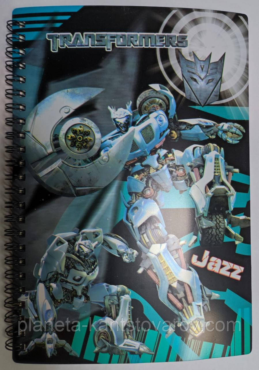 Зошит в клітинку, на спіралі А5 (60 аркушів) пластикова обкладинка