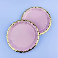Праздничные бумажные тарелки, розовые с золотом, 10 шт., 18 см