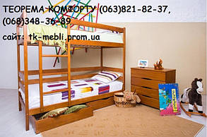 Ліжко дерев'яне двох'ярусне Дісней 90х200
