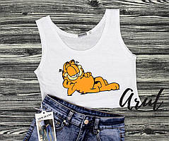 Жіночий літній топ з принтом Гарфілд
