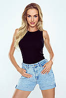 Майка женская трикотажная базовая черного цвета. Модель Peri Eldar