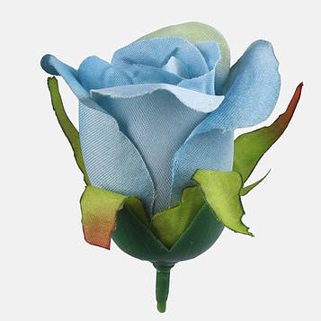 Троянда бутон блакитна  (КОД: W725-10) В - 5,5 см  Д - 4  см | виробництво Польща |24 шт. в упаковці