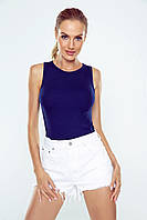 Майка женская трикотажная базовая темно-синего цвета. Модель Peri Eldar