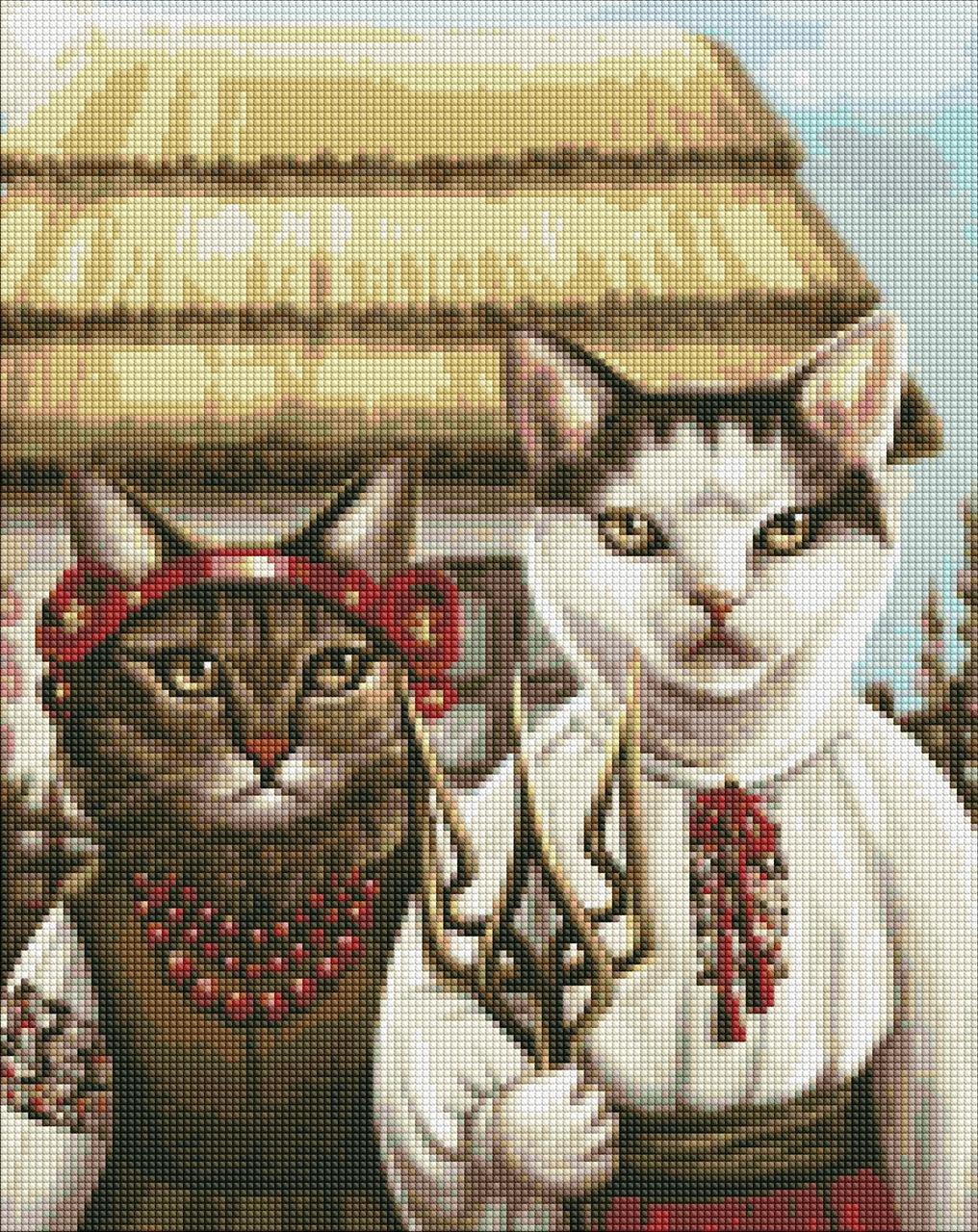 Алмазна мозаїка Українська Котяча готика ©art.irina.pass 40х50 Идейка (AMO7453)