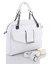 Біла жіноча сумка WeLassie саквояж з довгими ручками, Модна стильна літня сумочка білого кольору на плече, фото 4