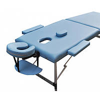 Массажный стол двухсекционный складной ZENET ZET-1044 размер L ( 195*70*61) Голубой