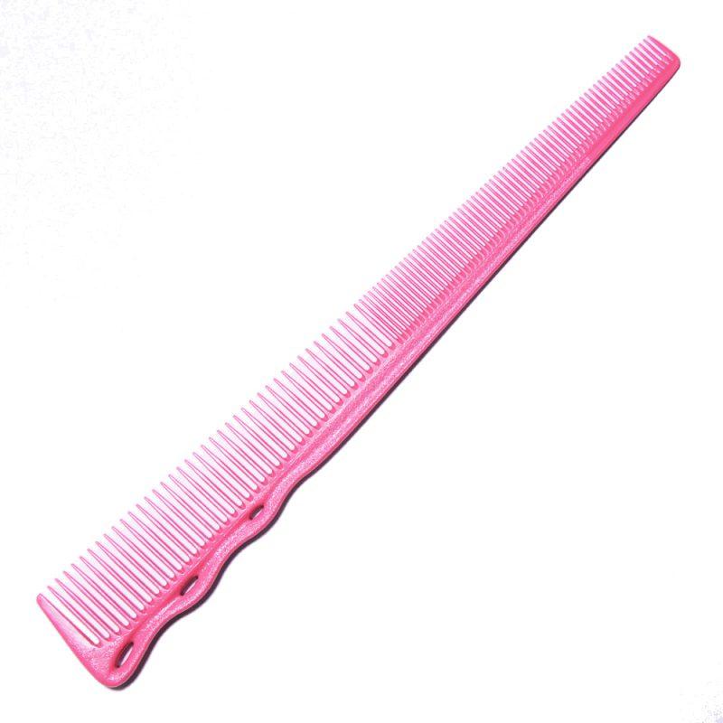 Гребінець для стрижки Y.S. Park Barber Comb скошений YS-234 Pink L=187 мм, фото 1