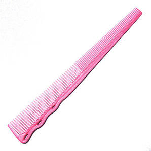 Гребінець для стрижки Y.S. Park Barber Comb скошений YS-234 Pink L=187 мм