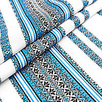 Скатерть с украинской вышивкой 144, 6 + 6 салфеток, 215х145 см, Синий