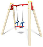 Гойдалка одинарна на дерев'яних стійках SiverSport ТЕ402М, фото 2