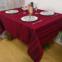 Скатерть вышитая на стол от 375 грн 182х145 см, + 6 салфеток, бордо-красный