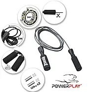 Скакалка швидкісна з обважнювачами PowerPlay X Rope 300 см (4211), фото 2