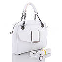 Біла жіноча сумка WeLassie саквояж з довгими ручками, Модна стильна літня сумочка білого кольору на плече, фото 2