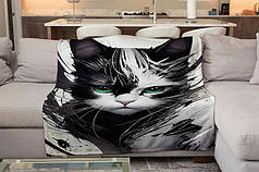 Плед «Cat black white»