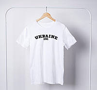 Патриотическая футболка с украинской символикой "UKRAINE 1991" качественная, стильная с круглым вырезом