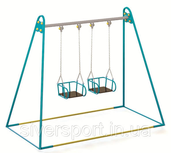 Гойдалка подвійна на ланцюгах (металева) SiverSport KID310, фото 1