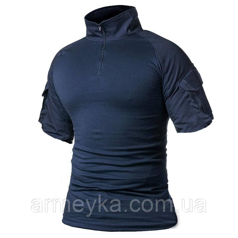 Убакс, бойова сорочка (ubacs), короткий рукав, темно-синій, coolmax, UA