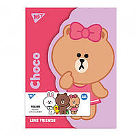 Папка-органайзер YES А4 з клапаном на липучці Line Friends. Choco