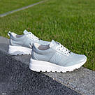 Блакитні літні шкіряні кросівки з перфорацією, фото 4