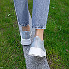 Блакитні літні шкіряні кросівки з перфорацією, фото 6