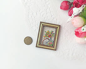 Мініатюра лялькова 1:12. Вишита картина 4*5 см