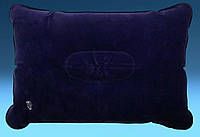 Надувная туристическая подушка 45х30сх10см Походная подушка для головы надувная Компактная подушка синяя Трамп