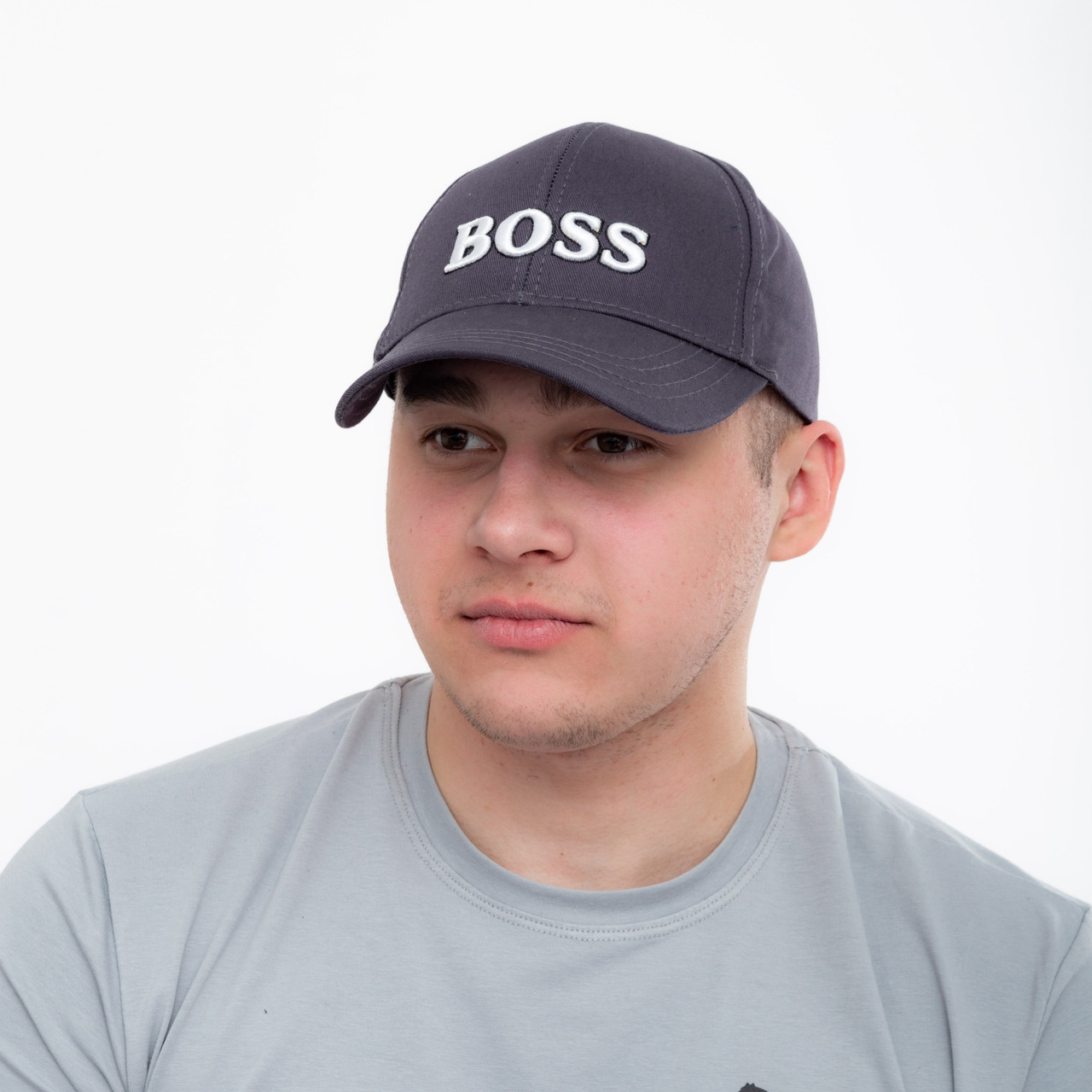 Бейсболка Boss 6 клинка вишивка (діагональ) фуме