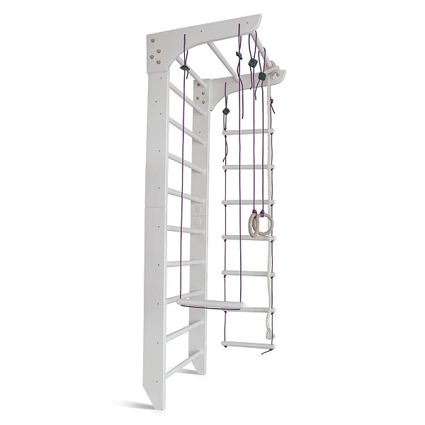 Спортивный уголок SportBaby «White 2-220 дерево сосна цвет белый, 80х220 см (ТМ SportBaby)