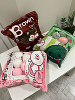 Подушка игрушка с маленькими сюрпризами | Декоративная подушка с мягкими игрушками Розовый
