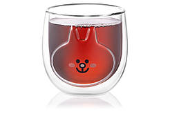 ARDESTO Набір чашок Animals з подвійними стінками, 300 мл, 2 од., боросилікатне скло