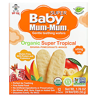 Hot Kid, Baby Mum-Mum, рисовые галеты, органические тропические фрукты, 12 упаковок по 2 шт. по 50 г