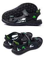 Чоловічі шкіряні сандалії Nike NS Green, Чоловічі шкіряні шльопанці, босоніжки чорні, Чоловіче взуття
