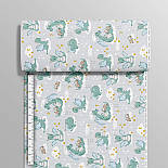 Дитяча тканина "Милі дракони та сплячі ведмедики" на сірому тлі No 3081, фото 10