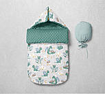 Дитяча тканина "Милі дракони та сплячі ведмедики" на сірому тлі No 3081, фото 9