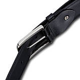 Ремінь чоловічий шкіряний Bison Denim W71738-3B (Чорний), фото 3