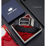 Ремінь чоловічий Bison Denim N71691-1B (Чорний), фото 4