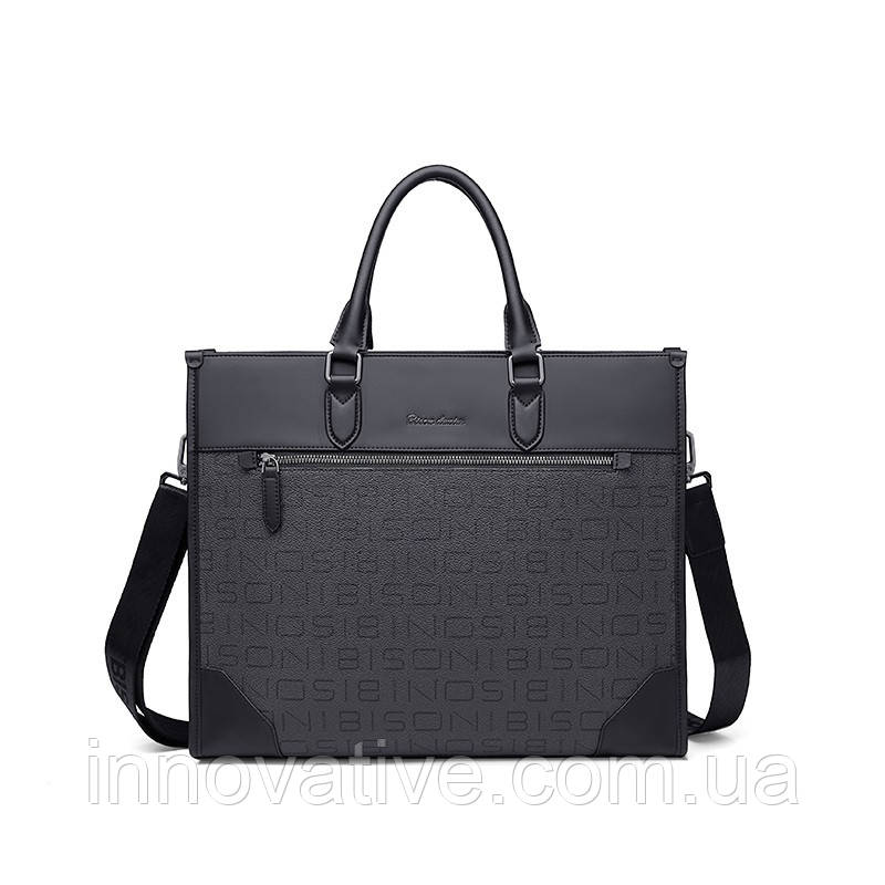 Сумка-портфель чоловіча Bison Denim N20241-3H (Чорний), фото 1