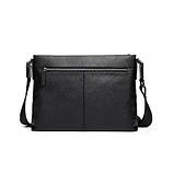 Чоловіча сумка шкіряна Bison Denim N20142-2B (Чорний), фото 2