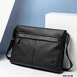 Чоловіча сумка шкіряна Bison Denim N20142-2B (Чорний), фото 5