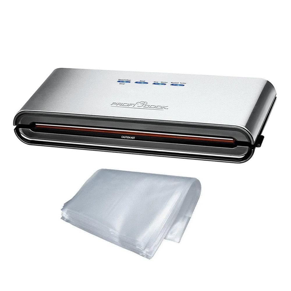 Вакуумний пакувальник PROFI COOK PC-VK 1080 + пакети 120 Вт/12 л/хв апарат для паковання/ вакууматор