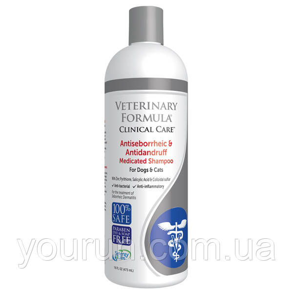 Veterinary Formula АНТІСЕБОРЕЙНИЙ і АНТИПЕРХОТЬ шампунь для собак і кішок 473мл