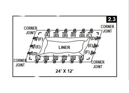 Горизонтальний прогін «B» Intex 10923 для прямокутних басейнів Rectangular Ultra XTR Frame (732х366х132 см), фото 2