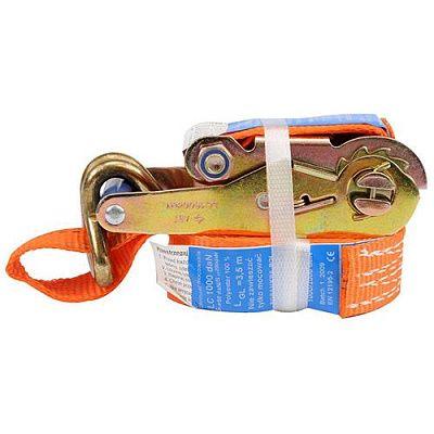 Ремінь для кріплення багажу тріскачка 1000daN 35 мм х4 м VOREL-82378, фото 1