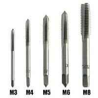 Набір з 5 метчиків для нарізання внутрішньої різьби M3 M4 M5 M6 M8, HSS-сталь, квадратний хвостовик