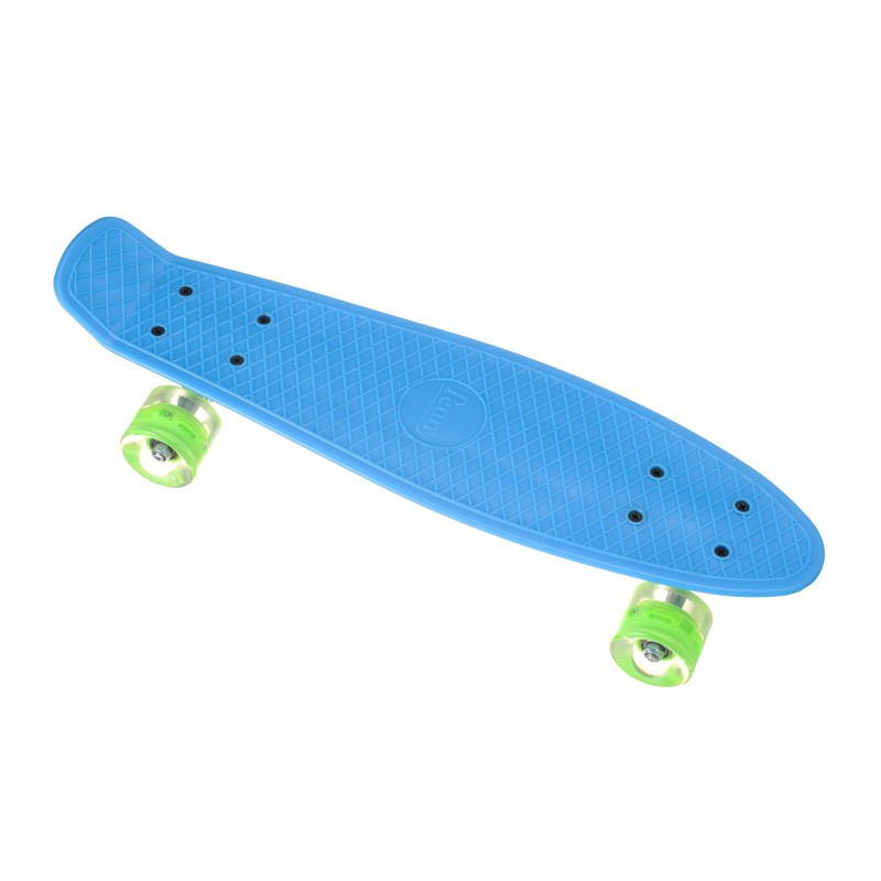 Пенні Борд - скейт Penny Board 23 блакитний з світяться PU колесами до 80 кг | пенниборд дитячий скейтборд