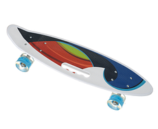 Пенні Борд - скейт SL-AS 108 білий | пенниборд скейтборд з світяться колесами і декою з ручкою