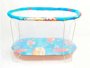 Дитячий ігровий манеж (овальний, м'яке дно, сітка) №7 Машинки