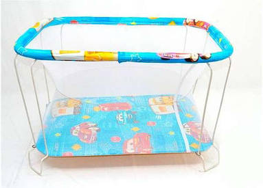 Дитячий ігровий манеж (прямокутний, м'яке дно, сітка) №10 Машинки