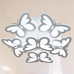 Світлодіодна люстра метелик для дитячої кімнати з пультом 8067/5+1WH